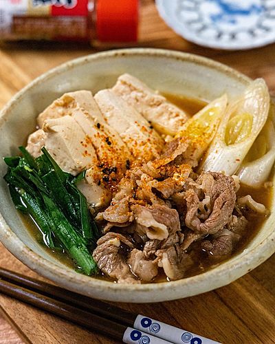 すき焼きのたれで肉豆腐