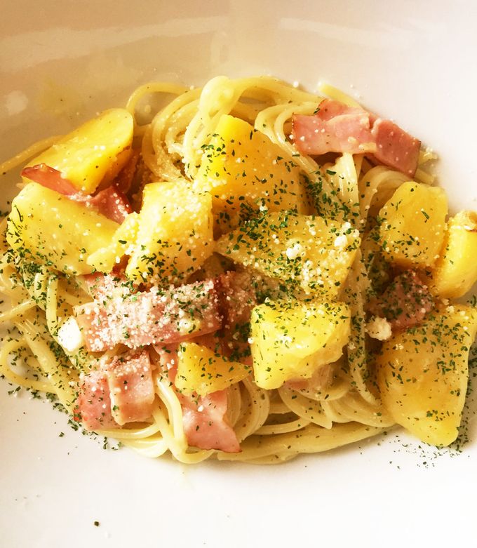じゃがいもとベーコンのバジルスパゲッティ