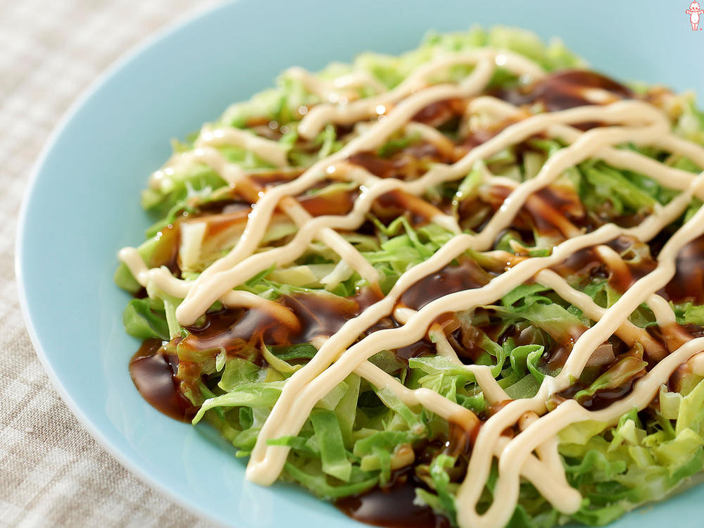 小麦粉とたっぷりキャベツだけのお好み焼き♬