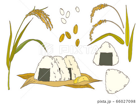 スーパーで売られている、袋に入った、お米 線画カラー の無料イラストイラストセンタ