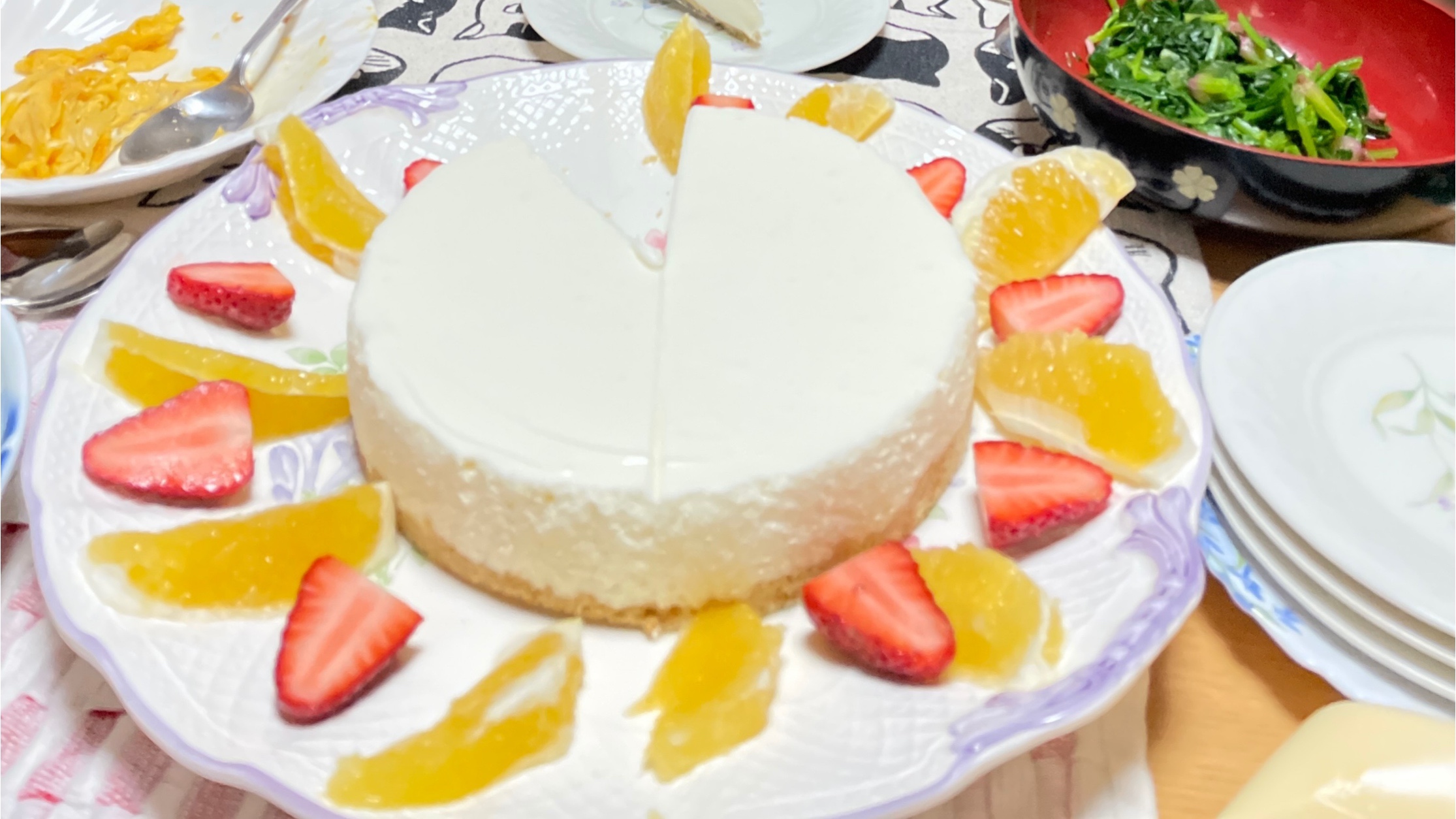 桃とクリームチーズのゼリーケーキ