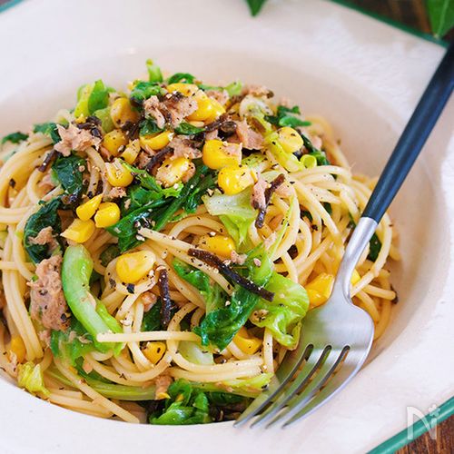 鳥羽シェフ 無限パスタ３ 塩昆布とかつお節のパスタ