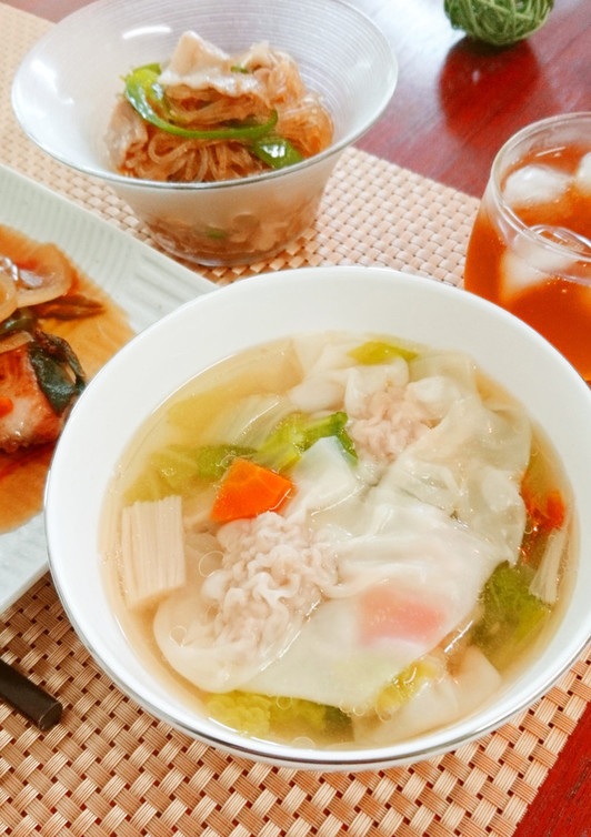 ひらひらワンタンスープ簡単時短節約包まないとろみづけ不要包丁不要おかずスープスープ: 作り置き＆スピードおかずde おうちバル 〜yuu's stylish bar〜 Powered by ライブドアブログ