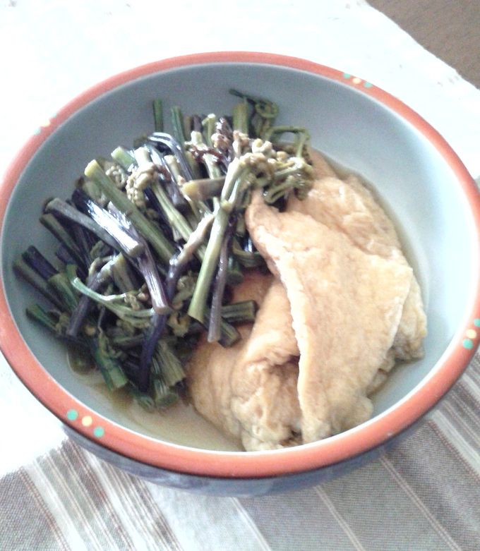 旨味がじゅわっとあふれ出すワラビの信田巻き魚ココロあれば水ココロあり