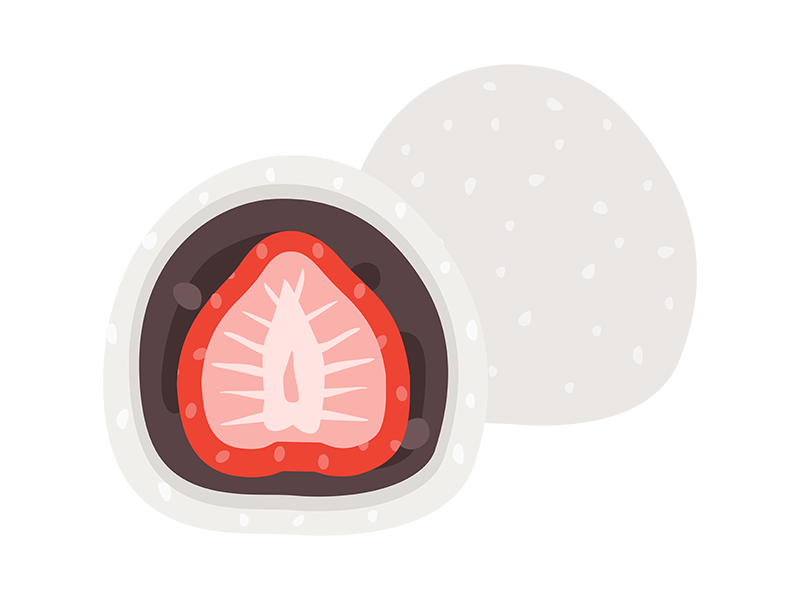 いちご大福イラスト画像とPSDフリー素材透過の無料ダウンロード - Pngtree