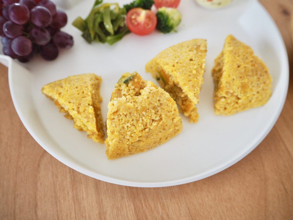 離乳食1才から 電子レンジで6分!かぼちゃ蒸しパンママ 赤ちゃん 初めてでも 簡単 レシピ 作り方