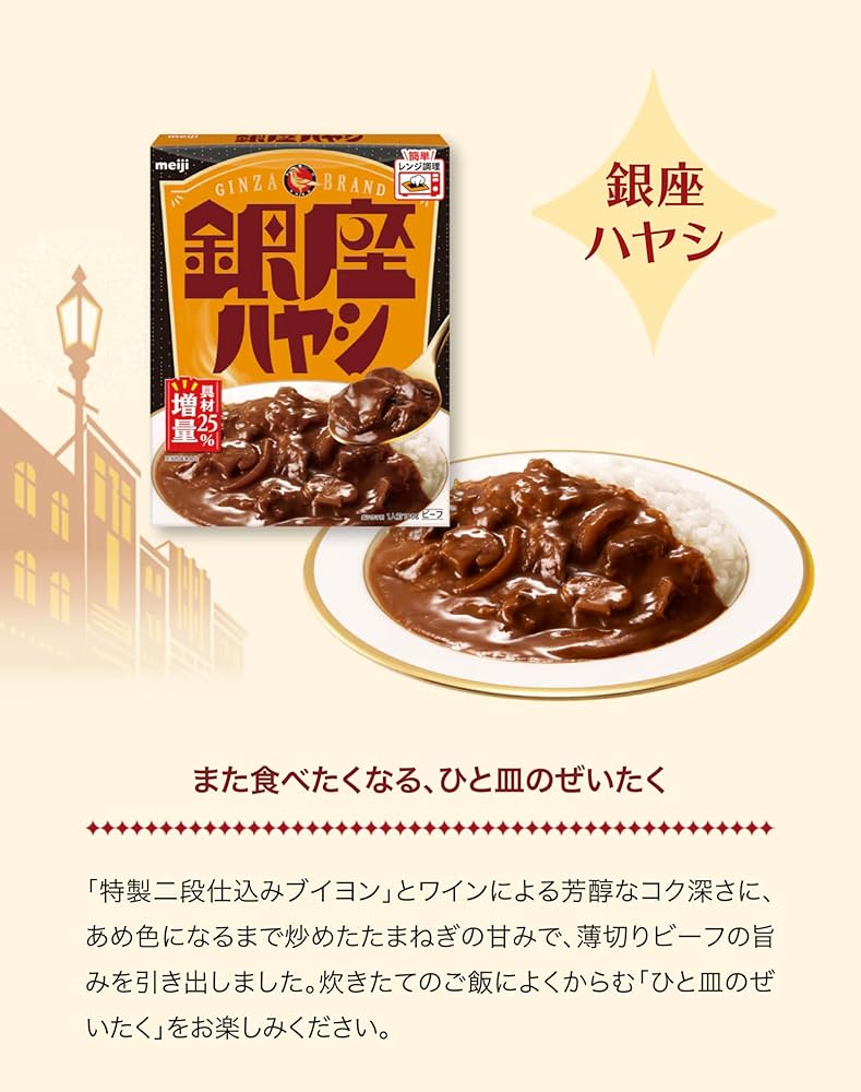 明治 銀座カリー辛口 中辛 バターチキン ハヤシ レトルト食品 4種×各5