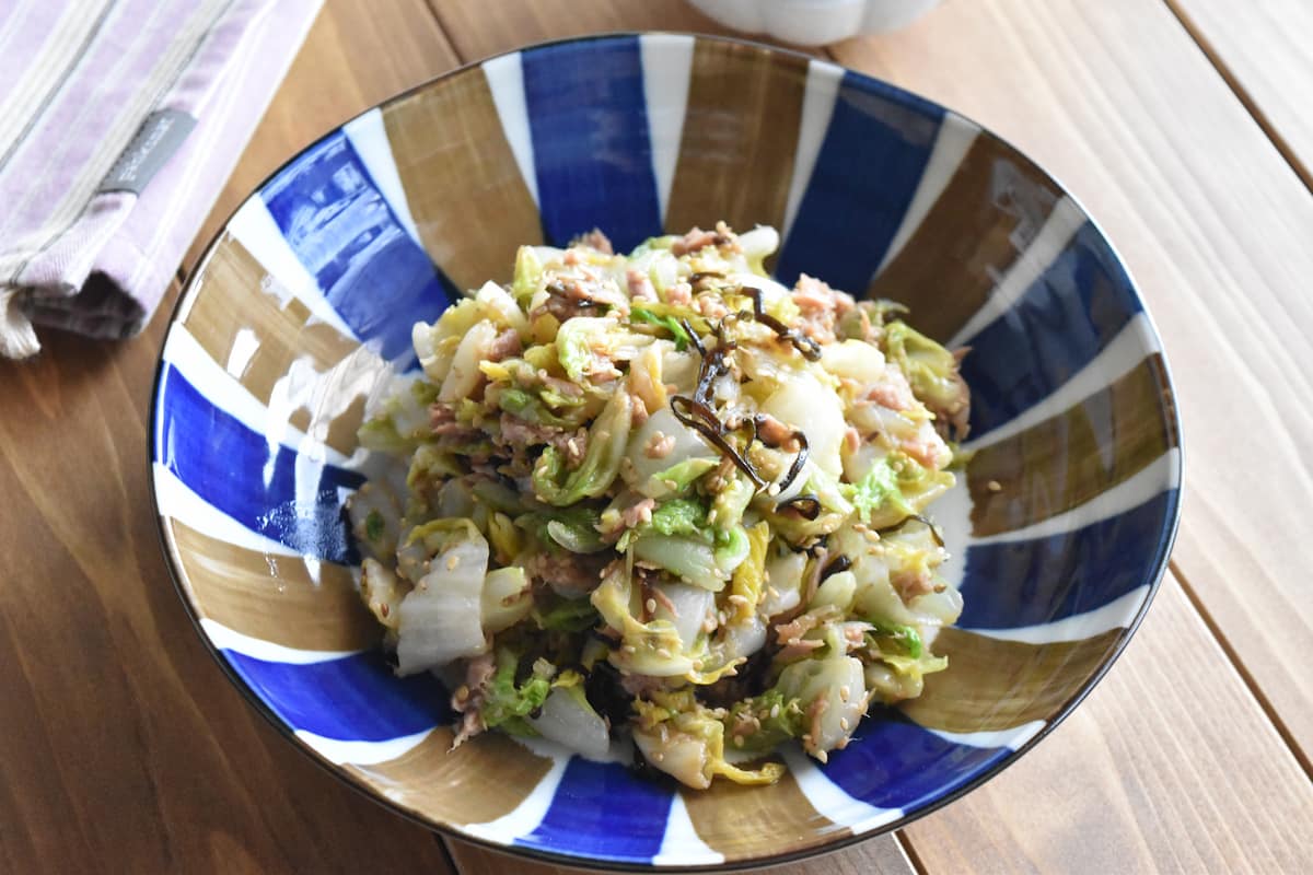 白菜の塩昆布ツナサラダ
