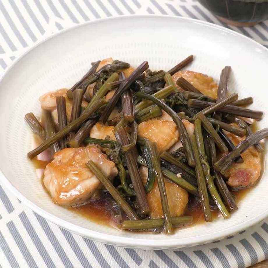 わらびのおひたし めんつゆ