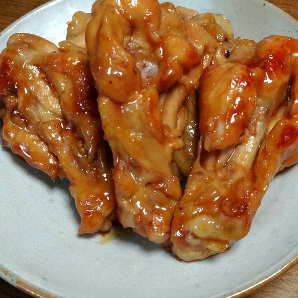 ワンパン10分! 鶏手羽元の照り焼き 甘辛ジューシー♩