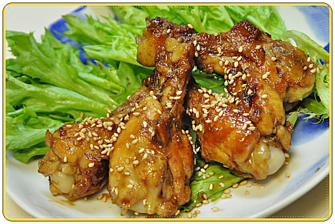 バレイショと手羽元のカレー風味照り焼き