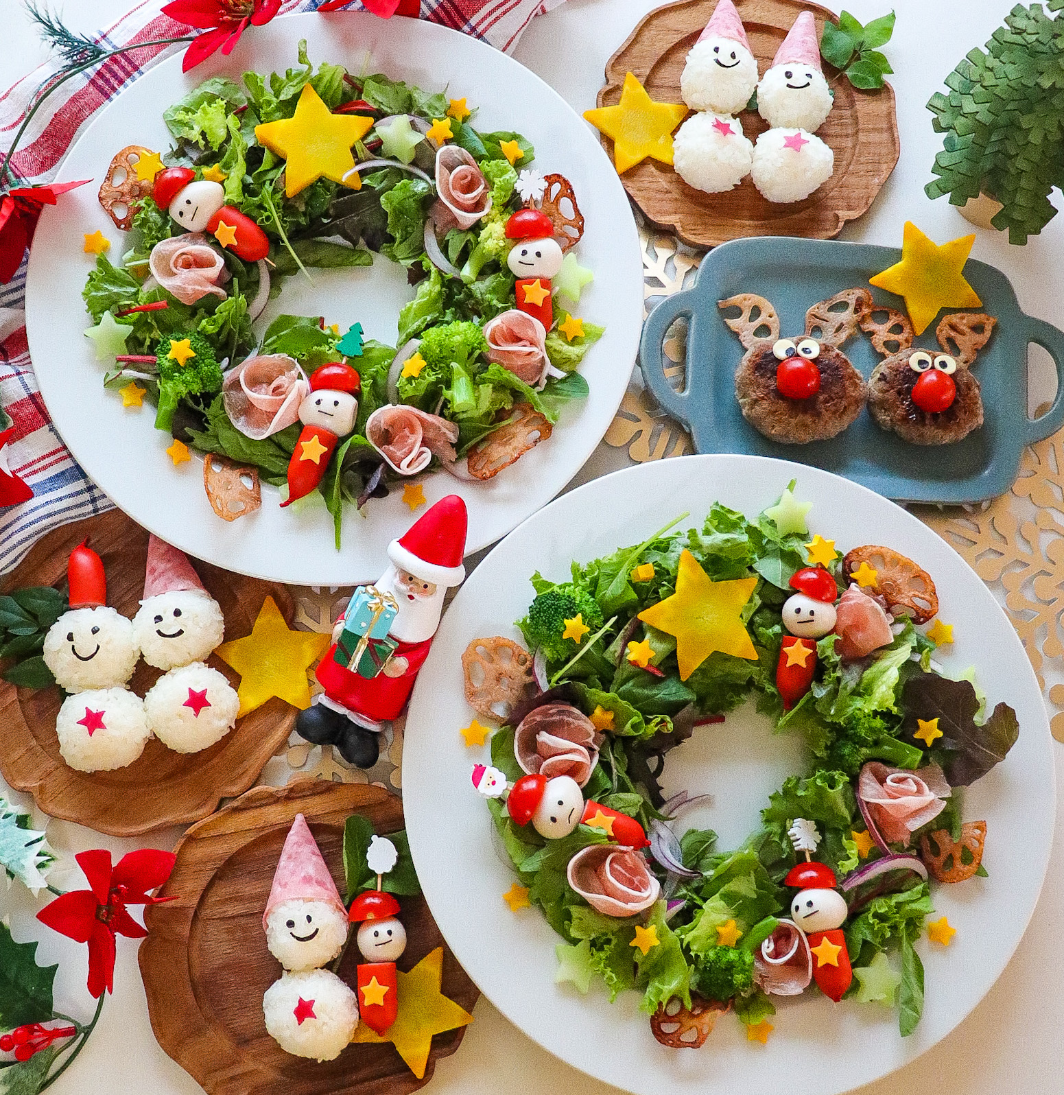 サーモンと帆立のリースサラダマルボシ酢