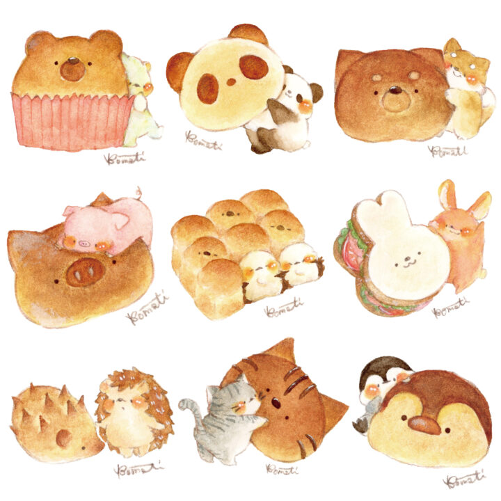 3個えらべる♡森のかわいい動物パン マグネット・ブローチに♪ - Atelier Odamatsu.minne byGMOペパボ国内最大級のハンドメイド・手作り通販サイト