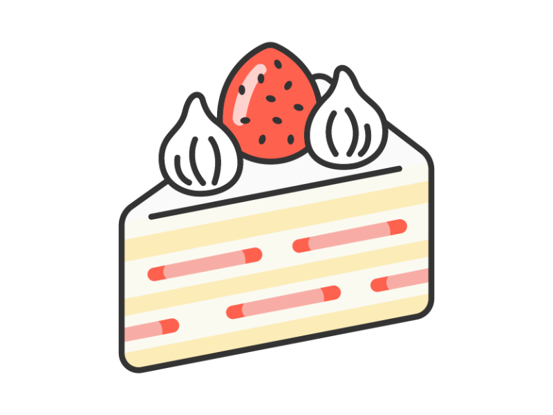 ケーキのイラスト ベクトル イチゴのショートケーキ ステッカーのイラスト素材・ベクター Image 228170866