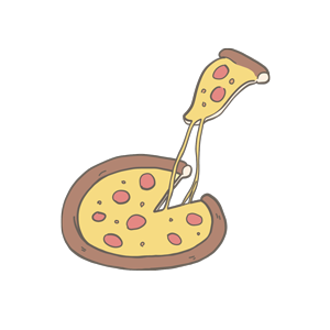 Icon_B088 チーズがとろ～り伸びておいしそうなピザ -無料イラスト・アニメーション素材TELOPICT.com