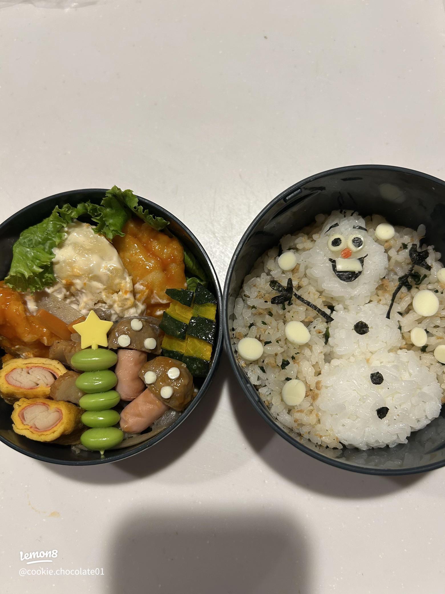 うまるんのお弁当オラフキャラ弁