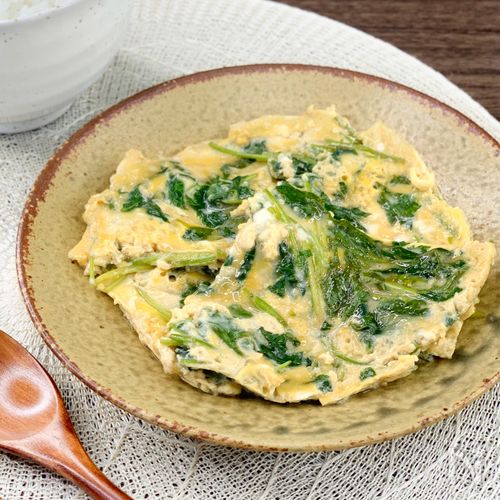 根三つ葉と豆腐の卵とじ