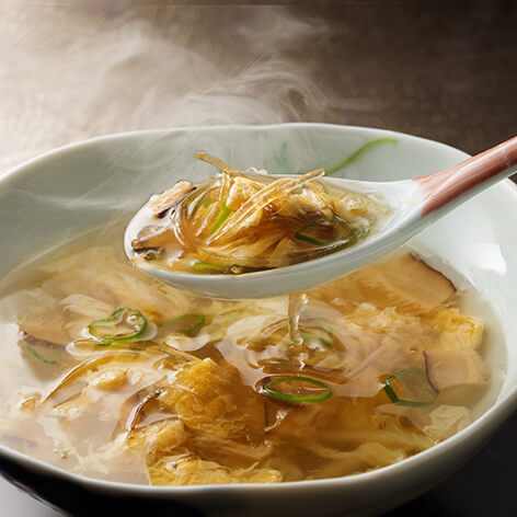 ねぎたっぷり！ 揚げ餅の和風スープ