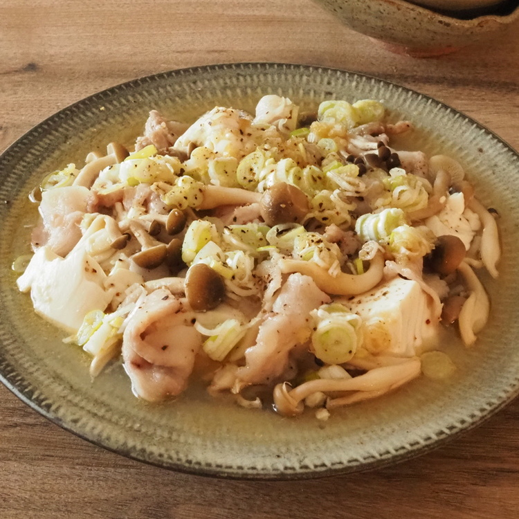 あったか豆腐と豚こまのレンジ蒸しのレシピトクバイ