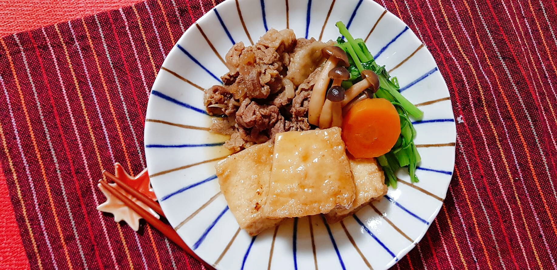 めんつゆのたれですきやき風肉豆腐