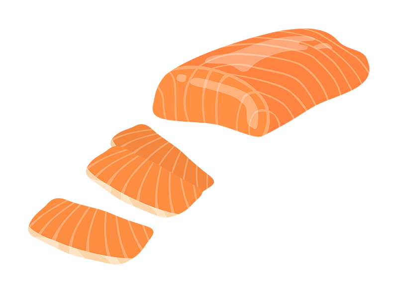 サーモンのお刺身のイラスト無料のフリー素材 イラストエイト