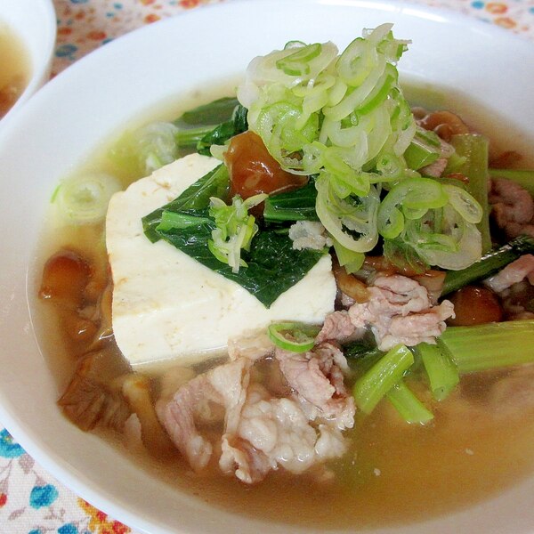 小松菜 豆腐 なめこの中華スープ by 331ミミイクックパッド簡単おいしいみんなのレシピが392万品
