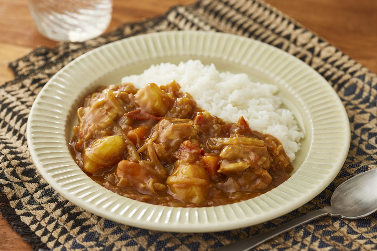 缶詰カレー☆トマト缶の無水カレ