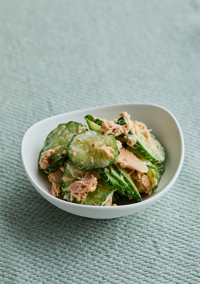 きゅうりとツナの胡麻生姜和え