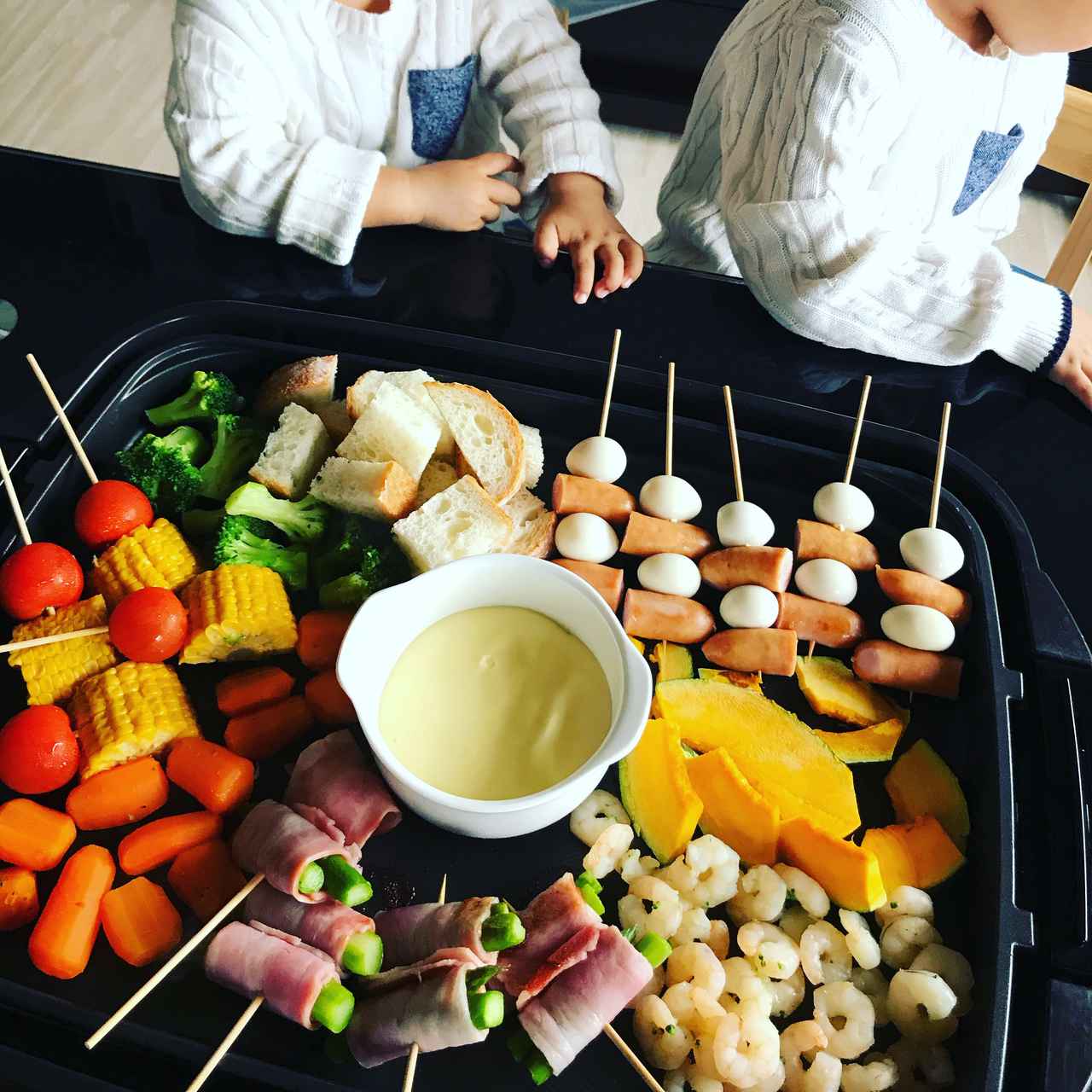 焚き火で作るチーズフォンデュ cheese fondue キャンプ飯