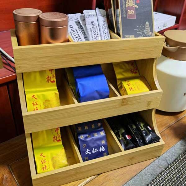 Amazonティーバッグケース お茶 紅茶パック収納ボックスキッチン収納棚 ティーバッグ収納ラック ティーバッグホルダー 3層 木製 縦型収納ラック9つコンパートメント お手入れ簡単 調味料 化粧品 お茶 カトラリー コーヒーバッグ木の色 調味料・スパイスラック