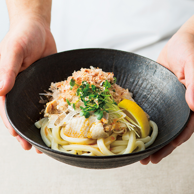 蒸し鶏の冷しゃぶうどん