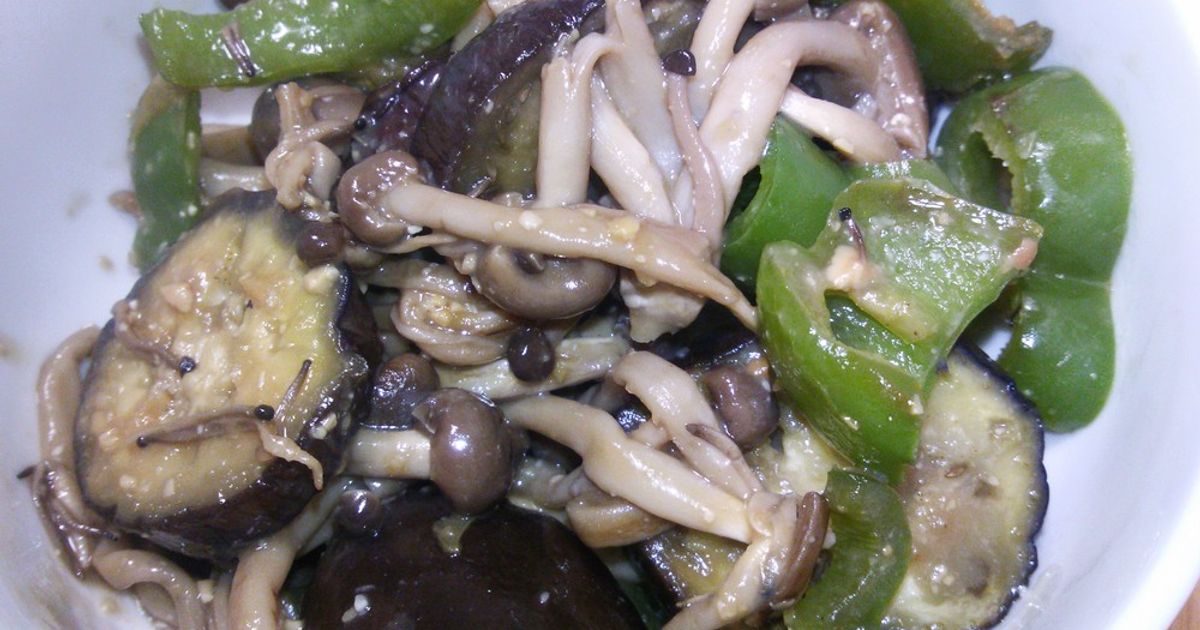 鶏もも肉とナスピーマンの甘酢炒め