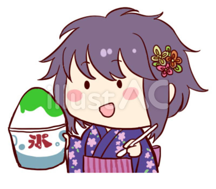 かき氷を食べる少女 メロンイラスト素材4480287- フォトライブラリ