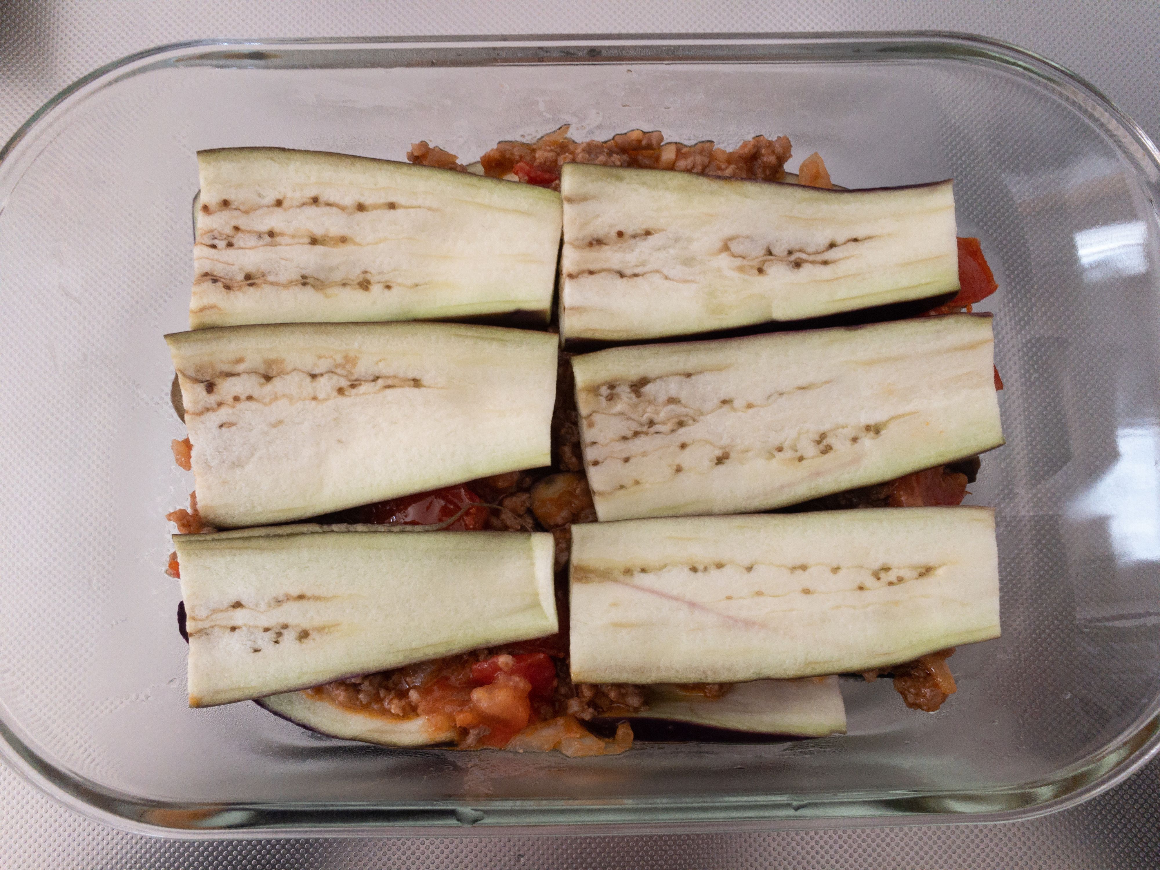 なすとミートソースの重ね焼きトキワさん家のキッチン