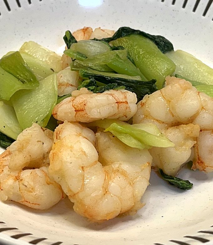 海老とチンゲン菜の炒め物