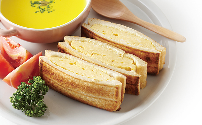 朝楽♡レンチン卵焼きでボリュームタップリ和風わんぱくサンド