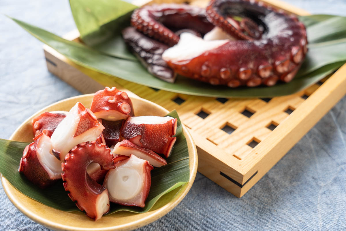 茹でタコ志布志湾産北崎水産加工志布志市の塩辛、さつまあげ、スルメの直送便