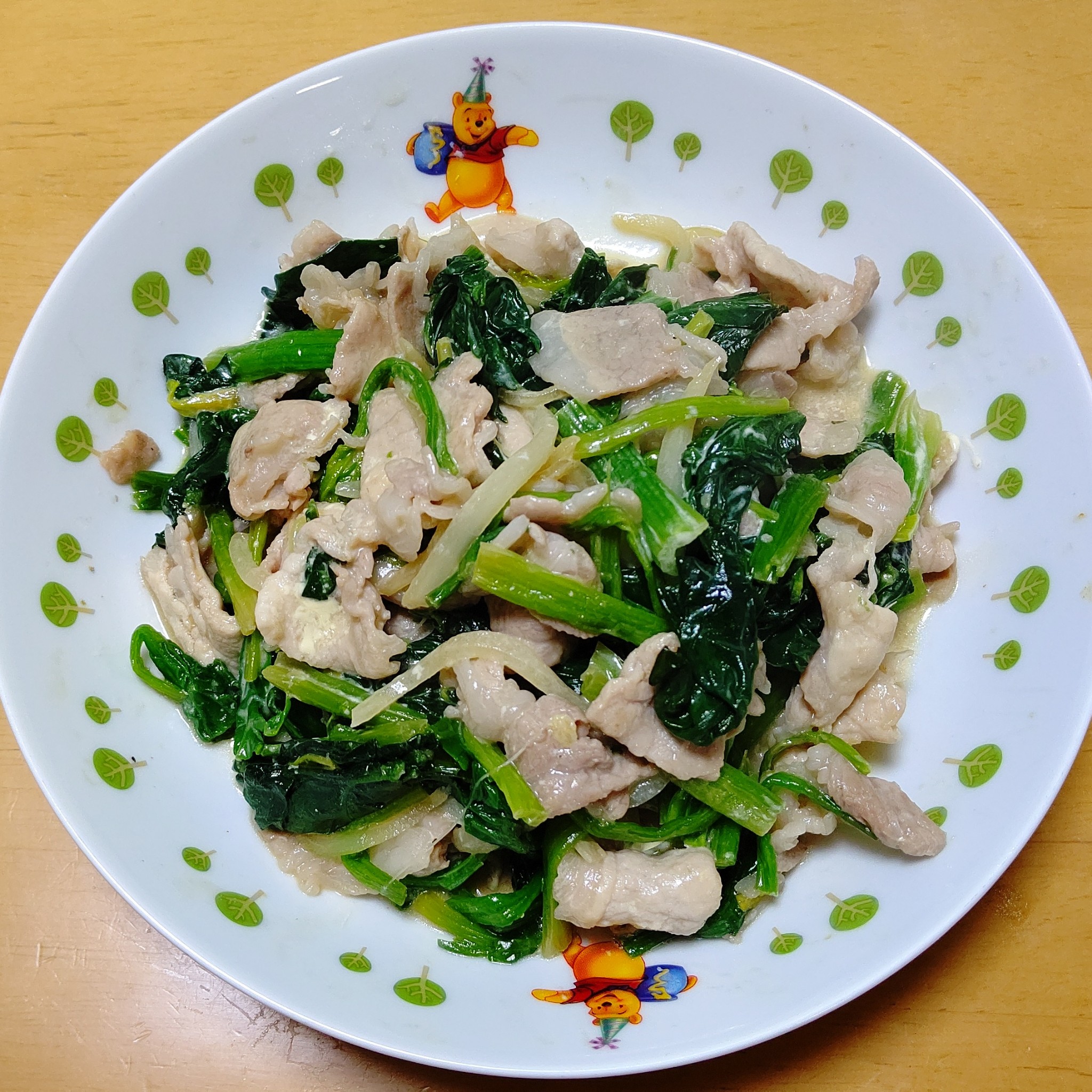 ほうれん草と豚のマヨポンソテ