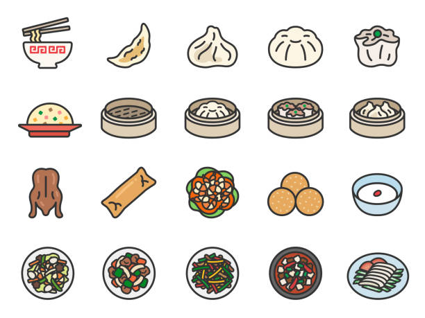 炒飯のアイコン 線画 の無料イラストイラストセンタ