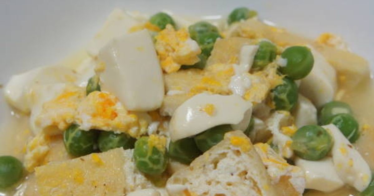 ふわとろ卵とほうれん草とちくわのめんつゆバター コクうま♪