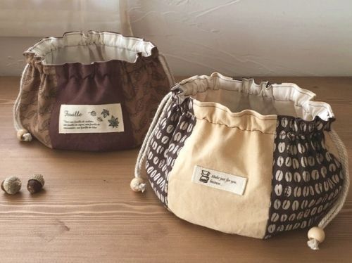 旅行用に袋縫いの大きめ巾着を作ってみた: うろこのあれこれハンドメイド