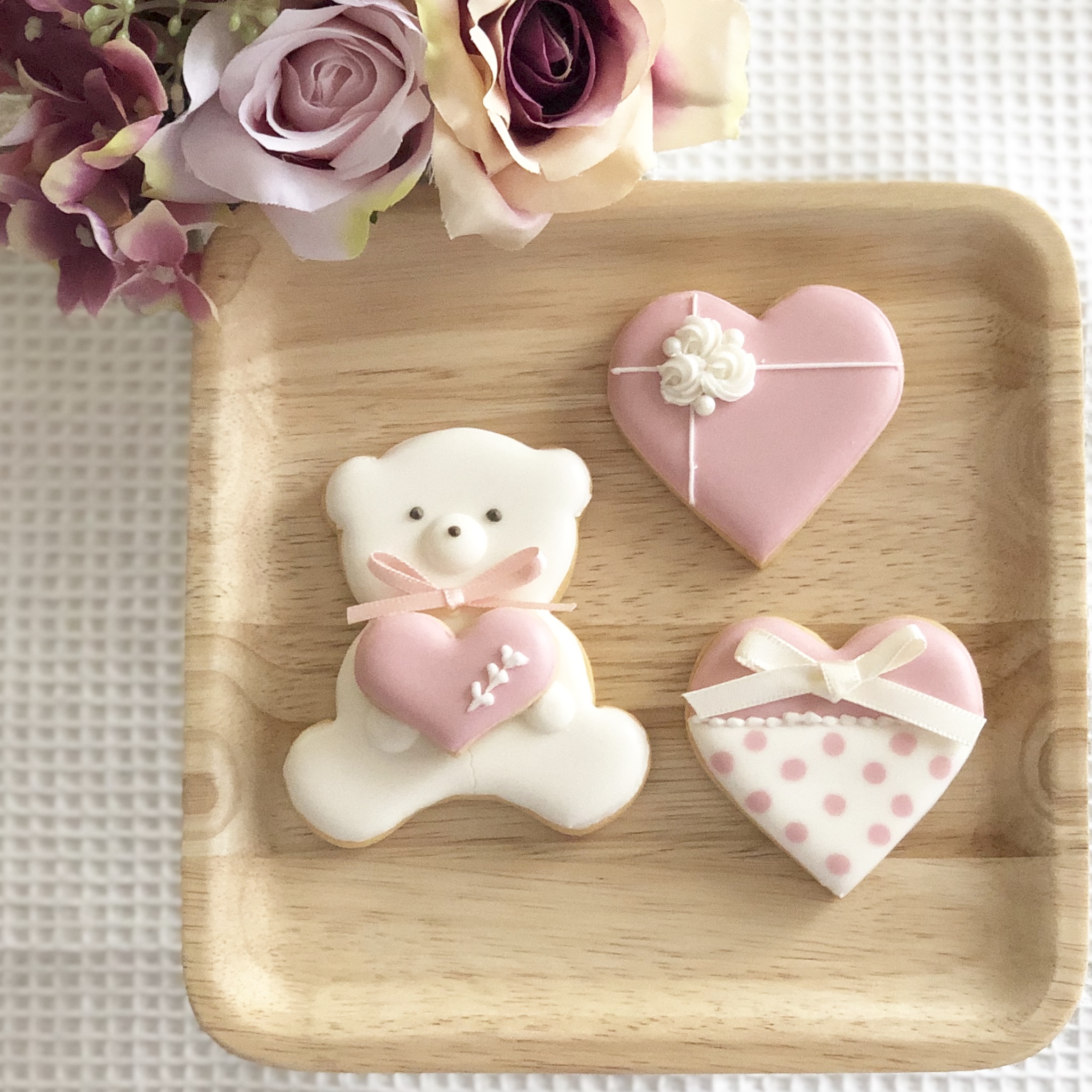 ウェディングハートのアイシングクッキーsweets box Salut