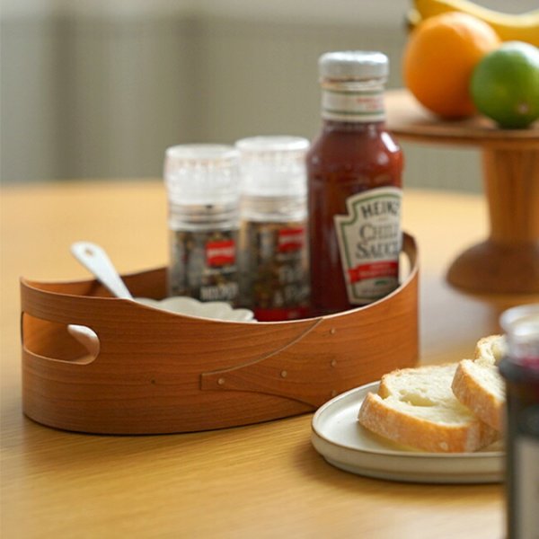 ウッドトレイ 持ち手付き木製トレー 調味料ラック