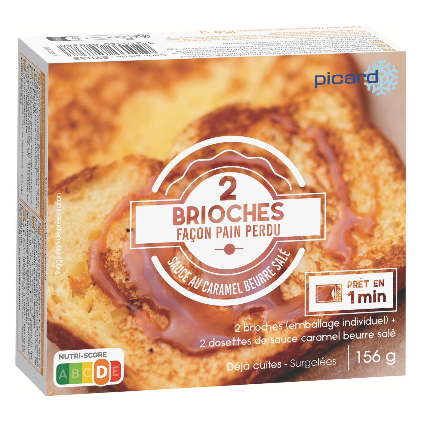 ピカール公式 ブリオッシュのフレンチトースト 冷凍 156g 2 brioches façon pain perdu, coulis decaramel au beurre salé – Picard ピカール 冷凍食品 Online Shop