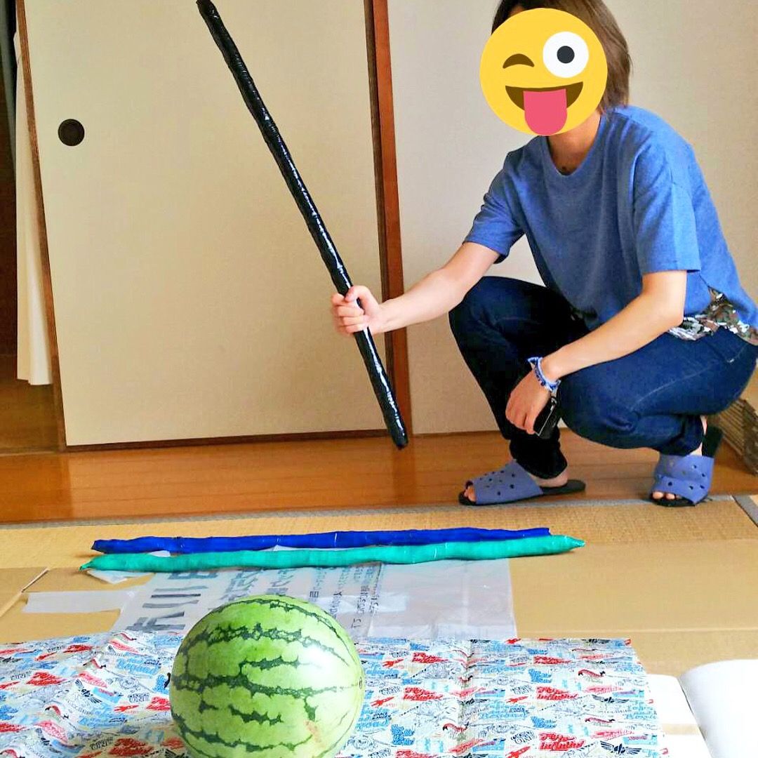 かなやまの里では、手作りの「スイカ割り」を楽しみました・！！かなやまの里デイサービス