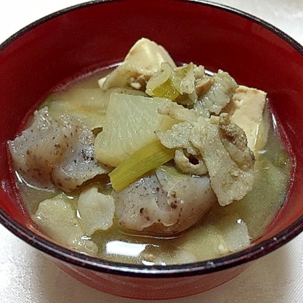 鶏肉とネギとにらと生姜の雑炊