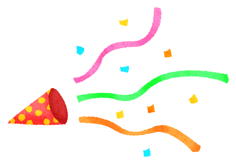 音符クラッカーイラストのフリー素材イラストイメージ