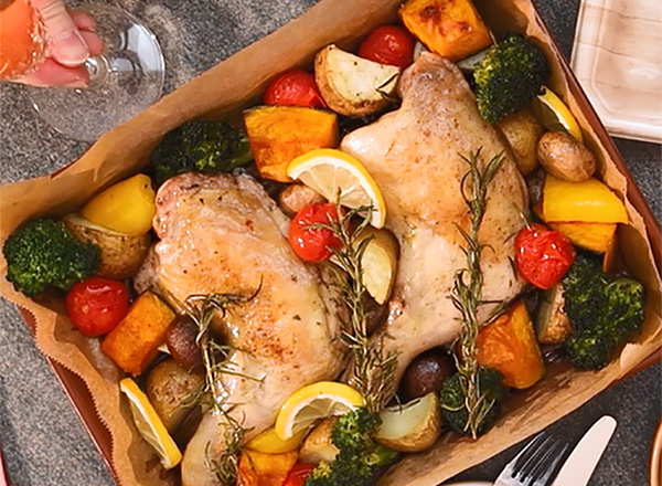鶏肉と野菜の天板いっぱいオーブン焼きOlive Oil Life オリーブオイルライフ
