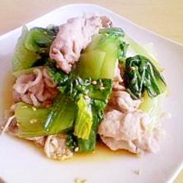 竹輪とチンゲン菜のゴマポン酢炒め