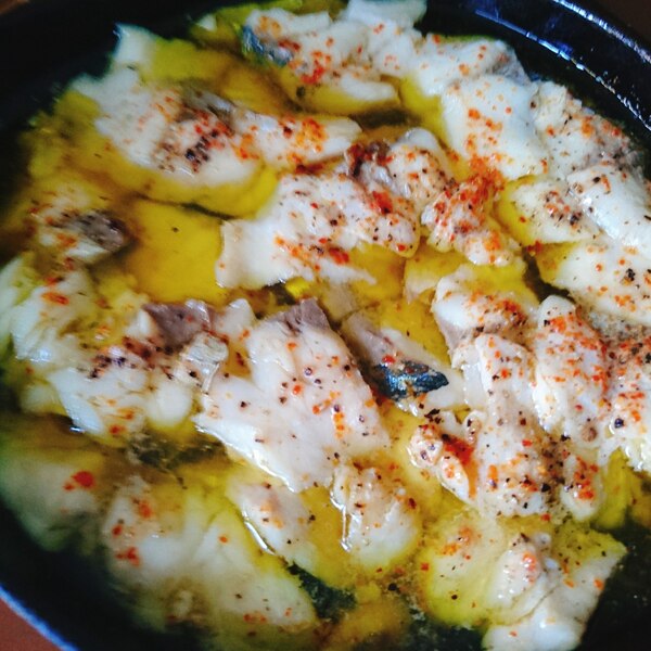 アジのアヒージョ鯵のオイルサーディン